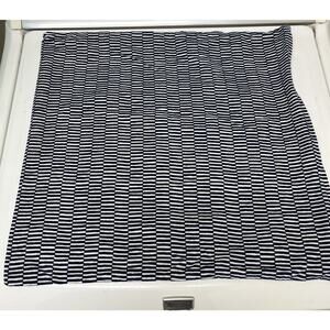 2 IKEA Blue White Velvet Striped Throw Pillow Covers Shams Modern 20x20